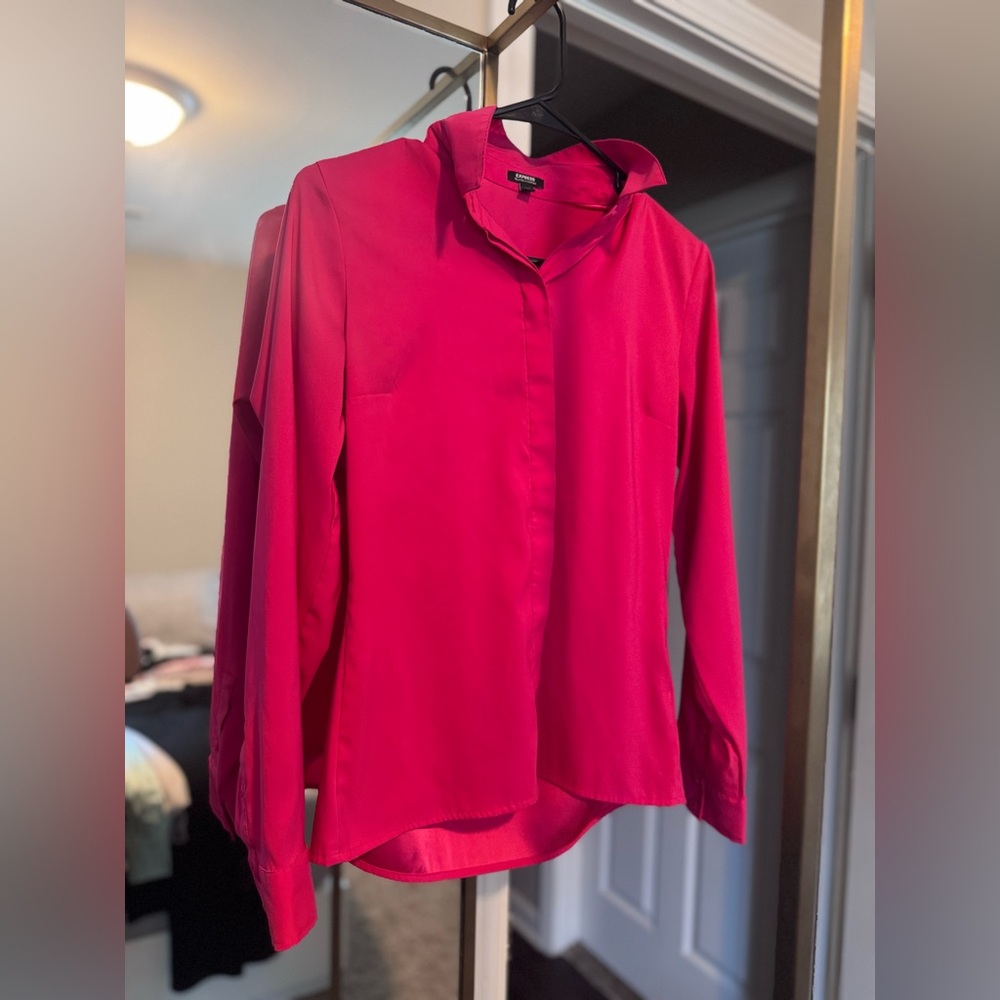 Express Women's Pink Button Down Shirt